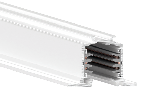 6 conductor 2 phase architectural track rail supporting DALI DMX Casambi EIB smart dimming