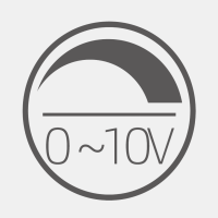 Standard 0-10V dimming control signal icon for commercial LED fixtures