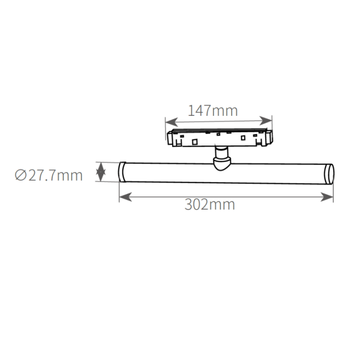 SMLT3006-size SMLT3006 Dimension diagram of Tubular LED Magnetic Track Light DC48V
