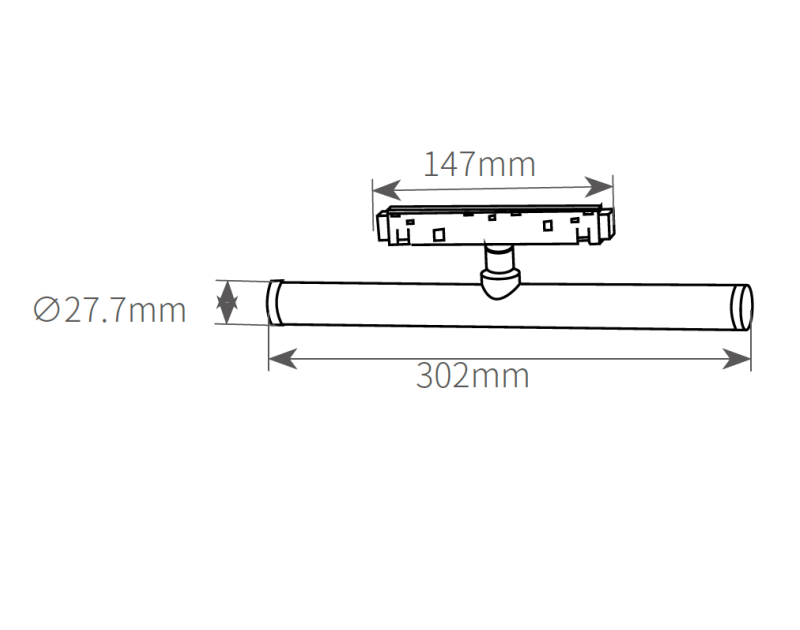 Product specification table for Tubular LED Magnetic Track Light