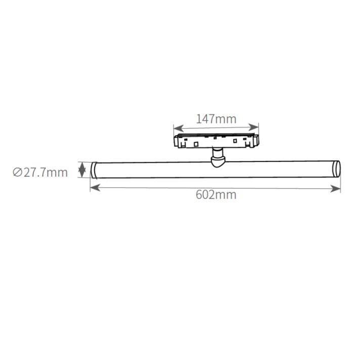 SMLT6012-size SMLT6012 Technical specification drawing for KWT tubular diffuser track light