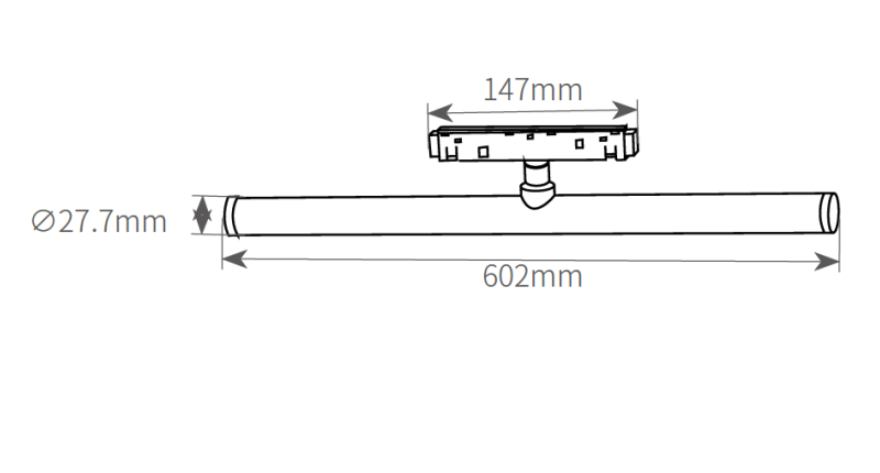 Technical parameters of KWT DC48V tubular magnetic track diffuser light