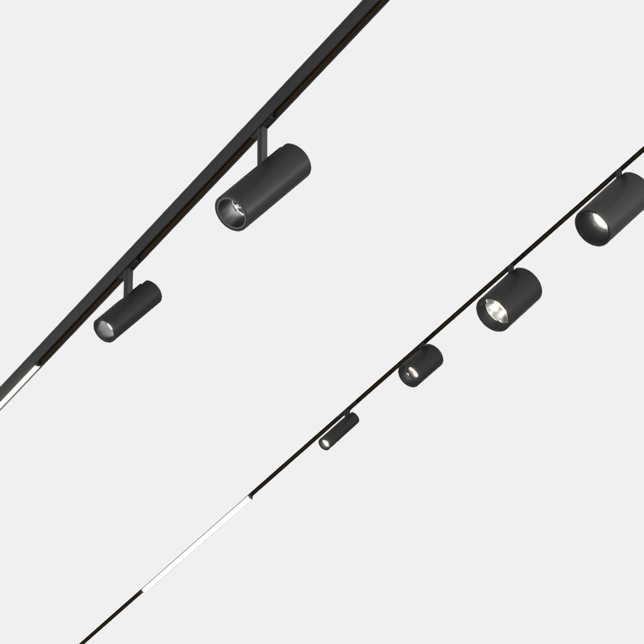 Summary table and description of 5mm slim magnetic track light mounting types, including recessed, surface-mounted, and suspended installation methods.