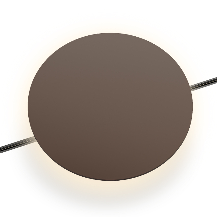 53 Brown round architectural wall lamp with 48V dimmable LED, perfect for cozy hotel corridors.