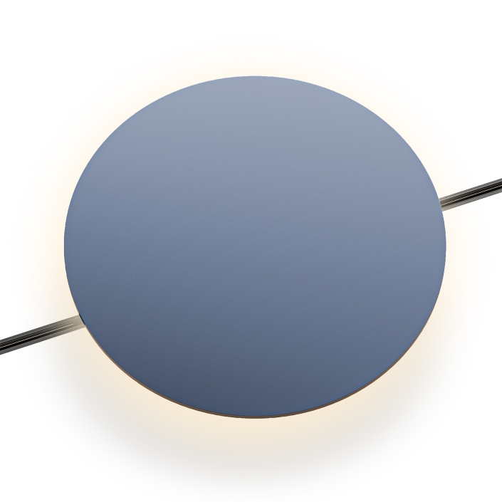 57 Blue modern circular wall light with multi-protocol dimming, creating a unique aesthetic for contemporary spaces.
