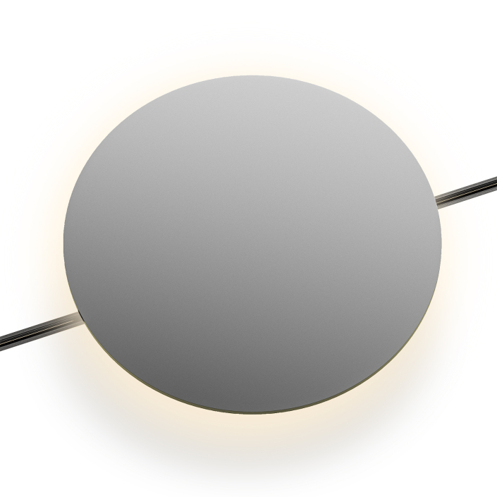 59 Grey minimalist circular wall lamp providing flicker-free LED light for corporate office lobbies.