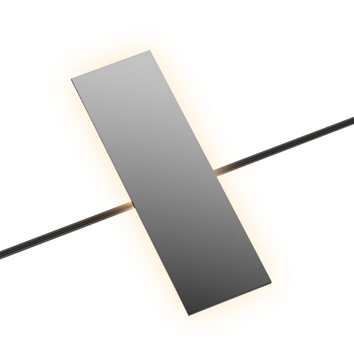 60 Grey minimalistic rectangular wall lamp featuring DALI/Triac dimming for commercial office lobby and corridor lighting.