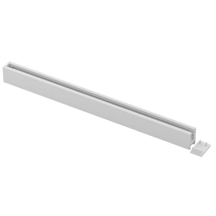 72 URC1000B 5mm slim track rail cover in Sand White finish, providing a clean and seamless housing for PC channel systems.