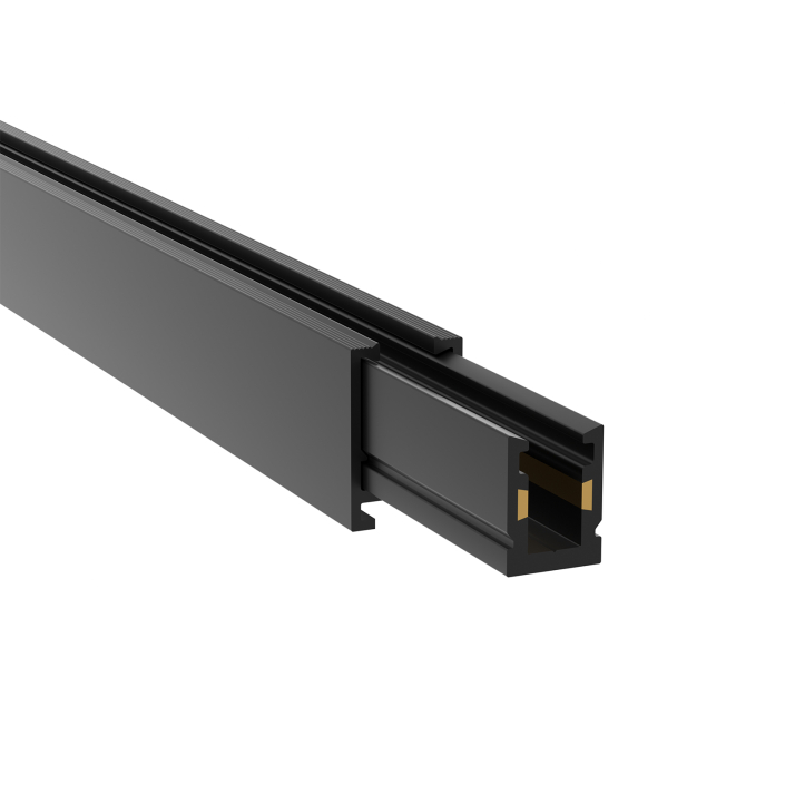 8 URC1000A 5mm track rail core with a connection piece, designed for seamless integration with glass cabinets.