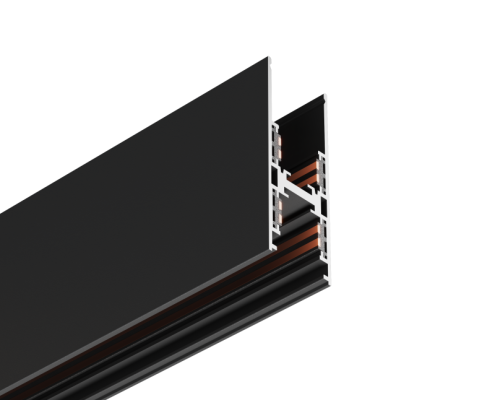 URC1000C 5mm slim uplight & downlight track rail in Sand Black finish, engineered for glass cabinet integration.