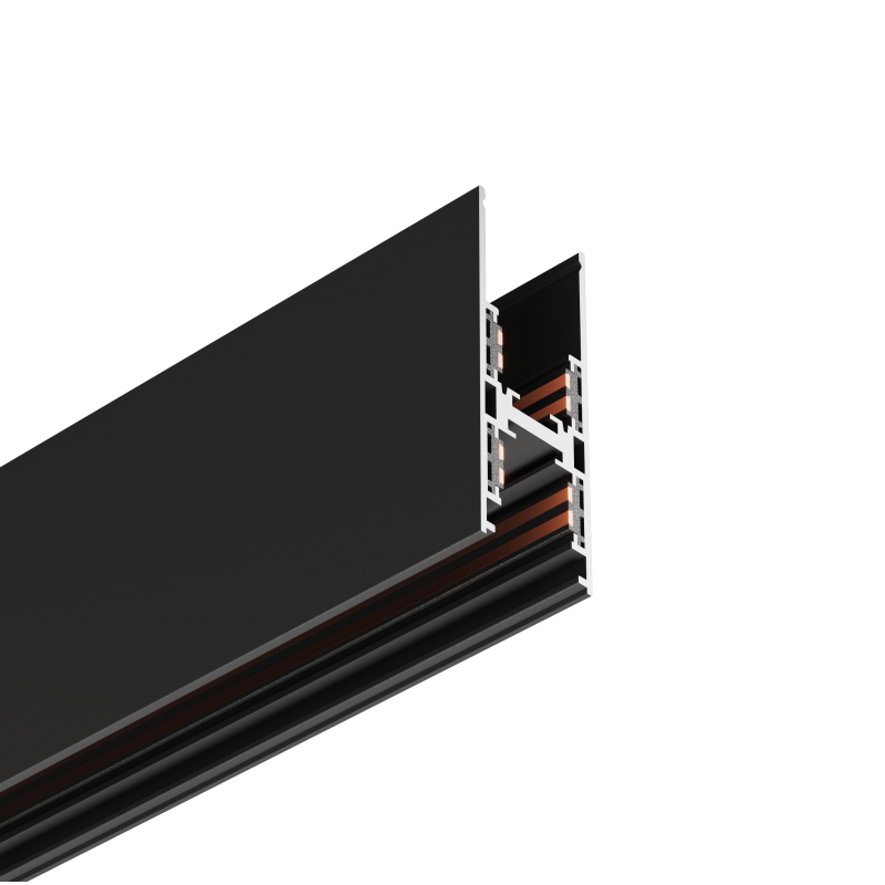 URC1000C 5mm slim uplight & downlight track rail in Sand Black finish, engineered for glass cabinet integration.