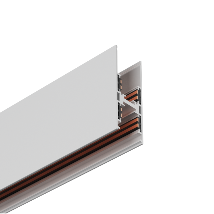 KWT-TrackRail-URC1000C-URC1500C-URC2000C-white URC1000C 5mm slim uplight & downlight track rail in Sand White, designed for bright, airy, and modern office spaces.