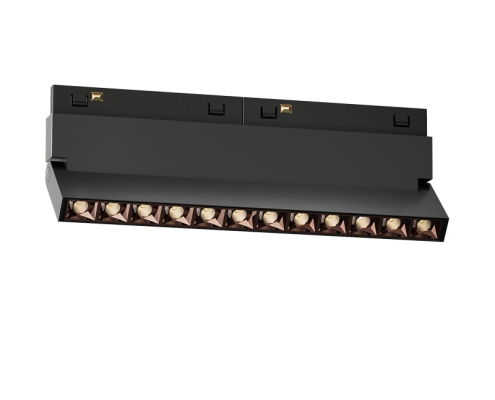 KWT-UMGS1207 black and white gimbal linear grille track light heads for magnetic 48V track systems.