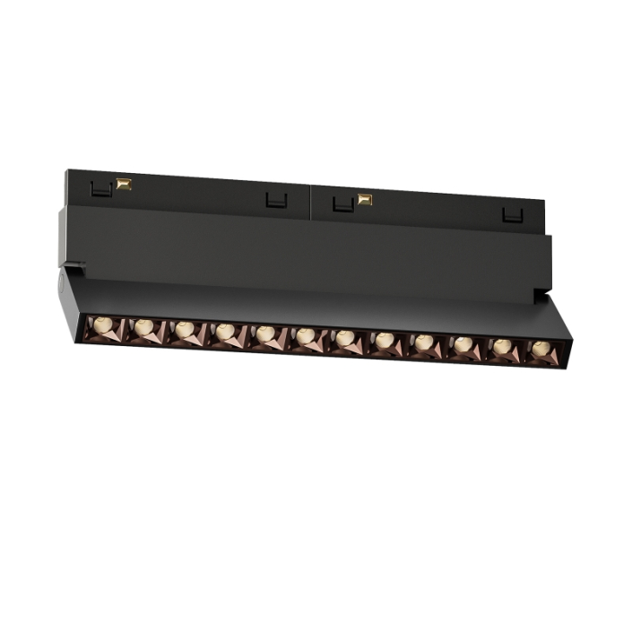 KWT-UMGS1207 black and white gimbal linear grille track light heads for magnetic 48V track systems.