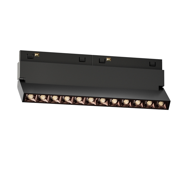 KWT-UMGS1207 black and white gimbal linear grille track light heads for magnetic 48V track systems.