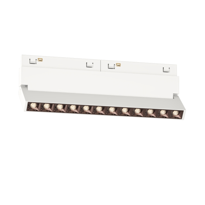 UMGS1207 7W adjustable gimbal linear grille spotlight offered in sleek black and white aluminum housings.
