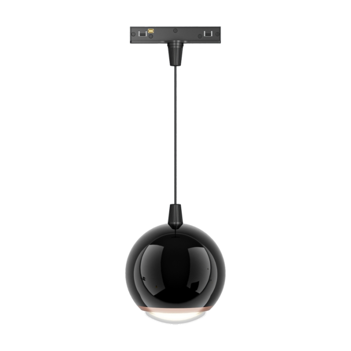 KWT-UMP8005-Black KWT-UMP8005 Black, Rose Gold, and Silver pearl-style aluminum track pendant light design options with 88.8mm base.