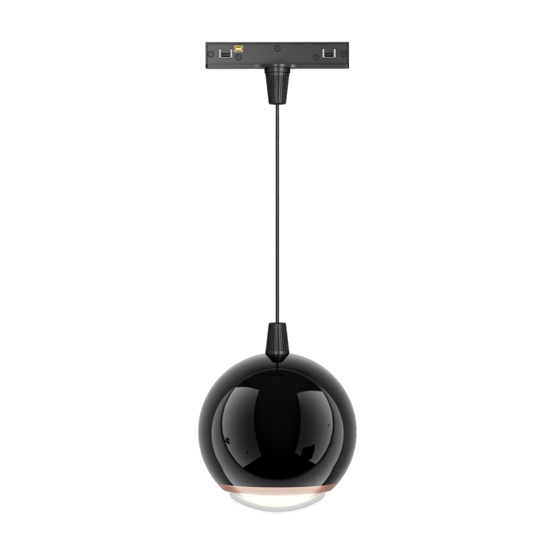 KWT-UMP8005 Black, Rose Gold, and Silver pearl-style aluminum track pendant light design options with 88.8mm base.