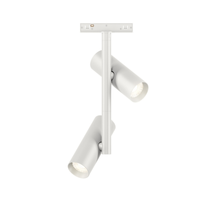 KWT-UMS4016-White KWT-UMS4016-White modern dual-head LED track light design with a sleek aluminum finish, perfectly integrated into high-end commercial interiors.