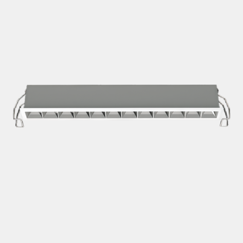 High-output recessed LED light featuring a deep anti-glare reflector for superior commercial lighting performance in office spaces.